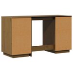vidaXL Bureau avec armoires Marron miel 135x50x75cm Bois massif de pin