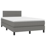 vidaXL Sommier à lattes de lit avec matelas Gris foncé 120x200cm Tissu