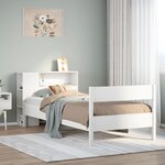 vidaXL Lit bibliothèque sans matelas blanc 75x190cm bois de pin massif
