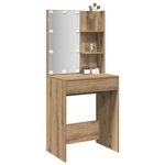 vidaXL Coiffeuse avec LED chêne artisanal 60x40x140 cm