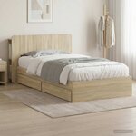 vidaXL Cadre de lit avec rangement Chêne Sonoma 90 x 190 cm