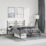 vidaXL Cadre de lit métal sans matelas avec pied de lit noir 193x203cm