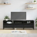 vidaXL Meuble TV Chêne noir 150 x 30 x 45 cm Bois d'ingénierie et fer