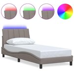 vidaXL Cadre de lit sans matelas Hanko taupe 80x200 cm tissu