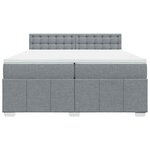 vidaXL Sommier à lattes de lit avec matelas Gris clair 200x200cm Tissu