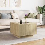 vidaXL Table basse avec LED chêne sonoma 60x60x40 cm bois d'ingénierie