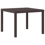 vidaXL Table de Jardin Marron 100 x 100 x 73 cm polyrotin