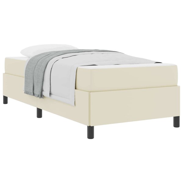 vidaXL Cadre de lit avec matelas Crème 90 x 200 cm tissu
