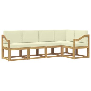 vidaXL Ensemble de canapés d'extérieur 5 pc Blanc et crème