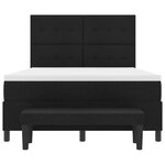 vidaXL Lit À Ressorts Avec Matelas Et Banc Noir 140x190 cm Tissu