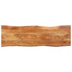 vidaXL Banc au bord naturel du bois 110 cm Bois d'acacia solide acier