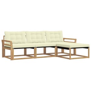 vidaXL Ensemble de canapés d'extérieur 4 pc Blanc et crème