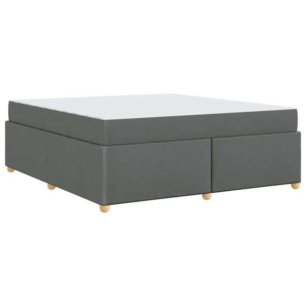 vidaXL Cadre de lit avec matelas Gris foncé 180 x 200 cm tissu