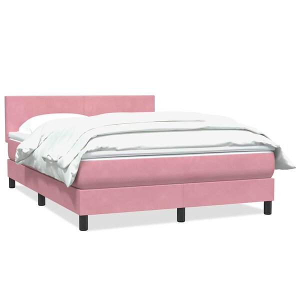 vidaXL Sommier à lattes de lit avec matelas rose 140x220 cm velours