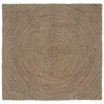 vidaXL Tapis de surface Carré Gris 160 x 160 cm Jute