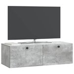 vidaXL Meuble TV mural Gris béton 98 x 41 x 30 cm Bois d'ingénierie