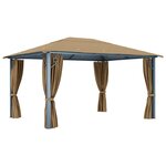 vidaXL Tonnelle avec rideau 400x300 cm Taupe Aluminium