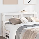 vidaXL Tête de lit avec étagères blanc 135 cm bois massif de pin