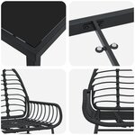 vidaXL Ensemble de salle à manger de jardin 5 pièces en poly rotin noir