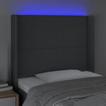 vidaXL Tête de lit à LED Gris foncé 103x16x118/128 cm Tissu