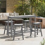Tabourets de bar vidaXL 6 Pièces Gris clair HDPE