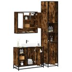 vidaXL Ensemble de meubles de salle de bain 3 Pièces Chêne fumé