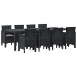 vidaXL Ensemble de salle à manger pour jardin 9 Pièces Anthracite