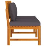 vidaxL Lit de jour avec coussin gris 200x60x75 cm Bois d'acacia solide