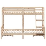 vidaXL Lit superposé sans matelas 90x200/140x200 cm bois massif