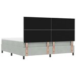 vidaXL Lit à ressorts avec tête de lit Gris clair 200 x 200 cm Velours