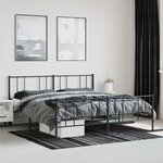 vidaXL Cadre de lit métal avec tête de lit/pied de lit noir 193x203 cm