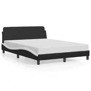 vidaXL Cadre de lit Dover noir et blanc 140x200 cm similicuir