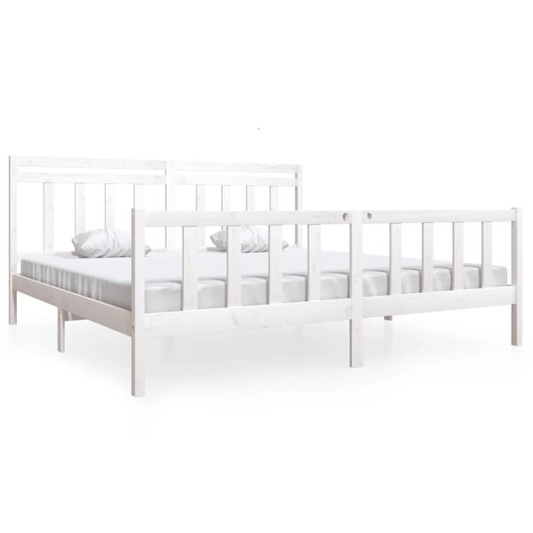 vidaXL Cadre de lit Blanc Bois massif 200x200 cm