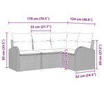 vidaXL Ensemble de canapé de jardin avec coussin 4 Pièces Noir Poly rotin