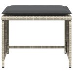 vidaXL Chaise de jardin avec tabouret gris clair résine tressée