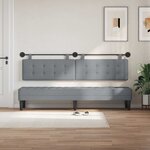 vidaXL Tête de lit suspendue Avec lumière LED Gris clair Tissu