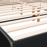vidaXL Cadre de lit noir 200x200 cm bois d'ingénierie et métal
