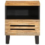 vidaXL Tables de chevet 2 Pièces 40x34x46 cm bois massif de manguier brut