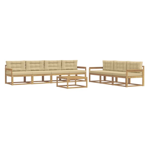 vidaXL Ensemble de canapés d'extérieur 7 pc Blanc et Beige
