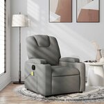 vidaXL Fauteuil inclinable de massage gris foncé tissu