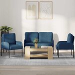 vidaXL Ensembles de canapés 3 Pièces Bleu 115 x 56 x 80 cm Contreplaqué