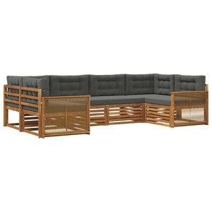 vidaXL Ensemble de canapés d'extérieur 6 pc Naturel et Anthracite