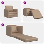 vidaXL Canapé-lit au sol 2-en-1 Cappuccino 74x77x81 cm Faux cuir
