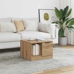 vidaXL Table basse chêne artisanal 50x50x36 cm bois d'ingénierie