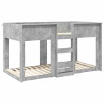 vidaXL Lit Superposé pour Enfants Gris béton 90 x 190 cm