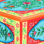vidaXL Table console peinte à la main 80x35x75 cm Bois de manguier