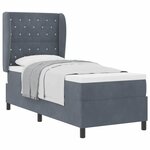 vidaXL Lit à ressorts avec matelas Gris foncé 200 x 80 cm Polyester