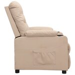 vidaXL Fauteuil inclinable Crème Tissu