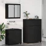 vidaXL Ensemble de mobilier de salle de bain avec tiroir 3 Pièces Noir