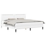 vidaXL Cadre de lit avec bandes LED Blanc 180 x 200 cm Simili cuir
